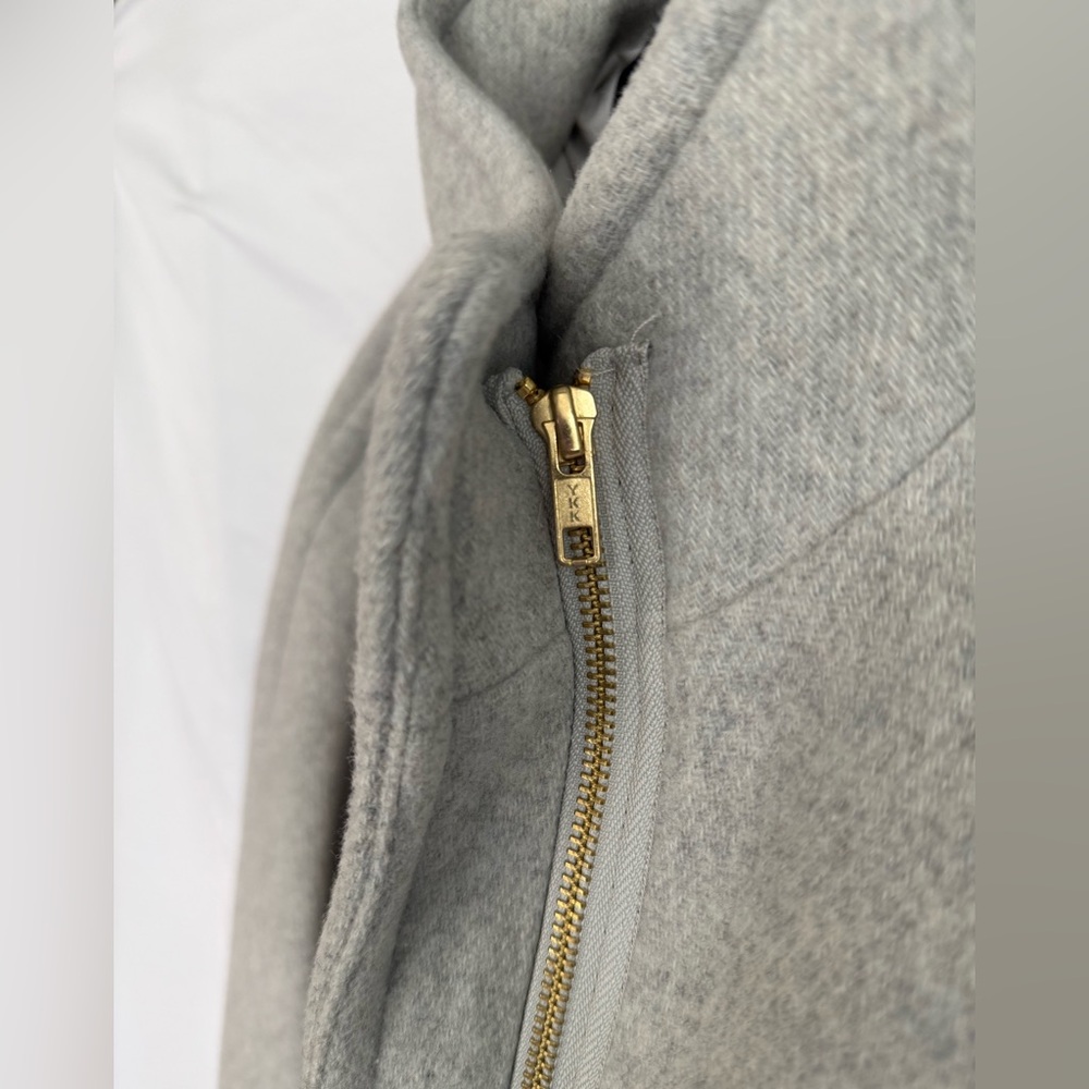 NWOT J.Crew Wool City Coat Gray Plus Size 22 Long Zip Up Neutral Winter Chic New - Picture 7 of 16